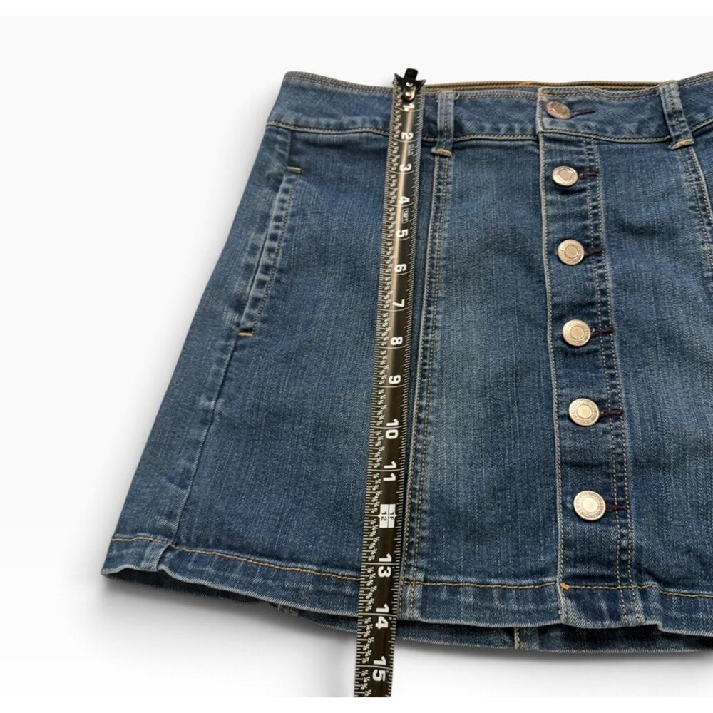 Y2K American Eagle Jean Skirt Size 6 Stretch Denim Button Front 4014/14 - Picture 5 of 7